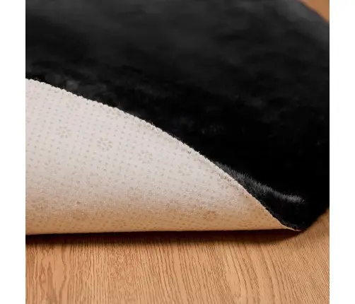 Kunstlik Küüliku Karv Mat Olite Must Ø 80 Cm Polüester