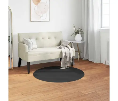 Kunstlik Küüliku Karv Mat Olite Must Ø 80 Cm Polüester