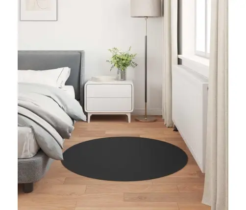 Kunstlik Küüliku Karv Mat Olite Must Ø 80 Cm Polüester