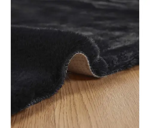 Kunstlik Küüliku Karv Mat Olite Must Ø 120 Cm Polüester