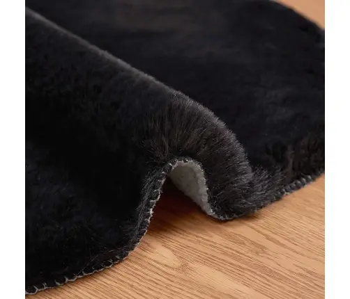 Mākslīgā Truša Kažokādas Paklājs Olite Melna 60 X 90 Cm Vidaxl