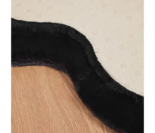 Dirbtinio Triušio Kailio Kilimas Olite Juoda 80 X 120 Cm