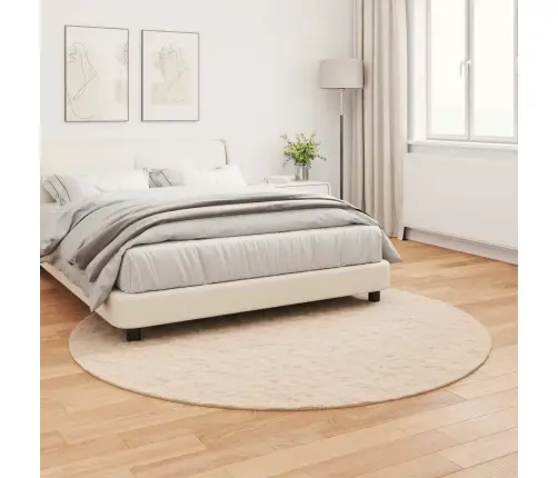 Mākslīgā Truša Kažokādas Paklājs Pelēkbrūna Ø 160 Cm Poliesters Vidaxl