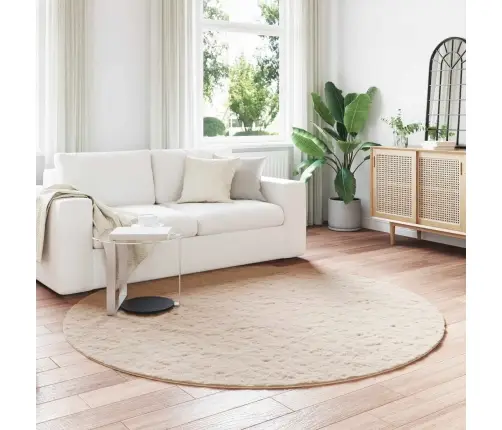 Mākslīgā Truša Kažokādas Paklājs Pelēkbrūna Ø 200 Cm Poliesters Vidaxl