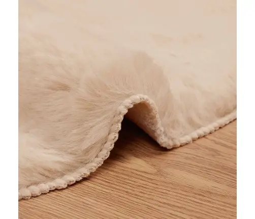 Dirbtinio Triušio Kailio Kilimas Olite Taupe 60 X 90 Cm