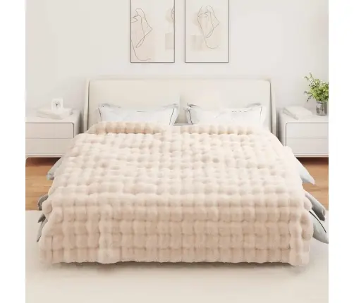 Dirbtinio Zefyro Pūkuotas Patalynė 4 Pcs Smėlio 220 X 240 Cm