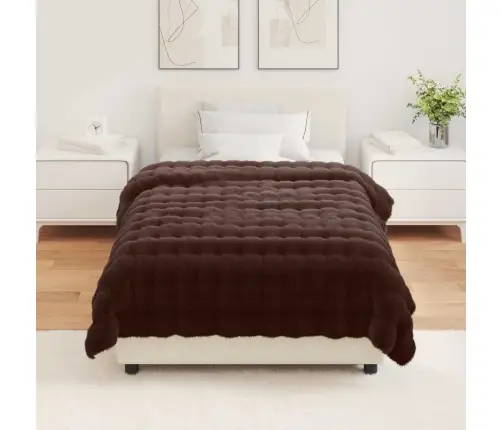 Mākslīgā Truša Kažokādas Sega Kamieļu Krāsa 130 X 150 Cm Vidaxl