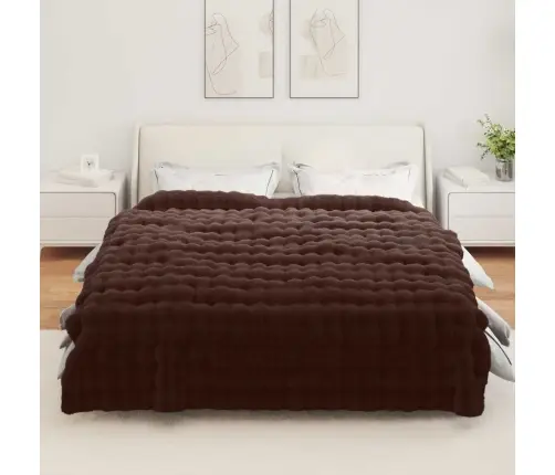 Mākslīgā Truša Kažokādas Sega Kamieļu Krāsa 240 X 270 Cm Vidaxl