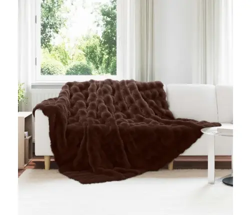 Mākslīgā Truša Kažokādas Sega 4 Pcs Kamieļu Krāsa 220 X 240 Cm Vidaxl