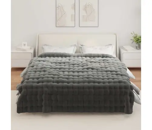 Valejõhvikaristu Tekk Tumehall 240 X 270 Cm Polüester