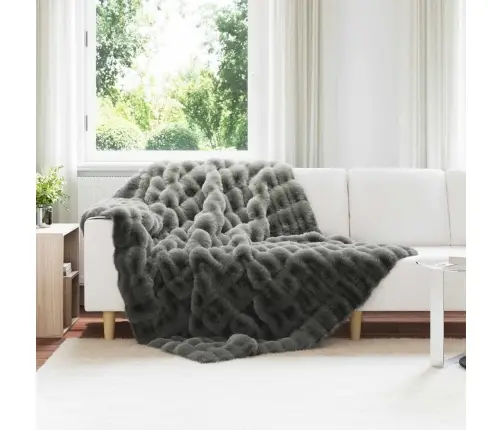 Mākslīgā Truša Kažokādas Sega 4 Pcs Tumši Pelēks 150 X 220 Cm Vidaxl