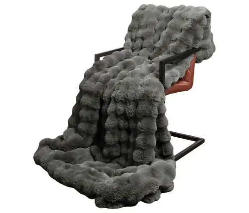 Mākslīgā Truša Kažokādas Sega 4 Pcs Tumši Pelēks 220 X 240 Cm Vidaxl