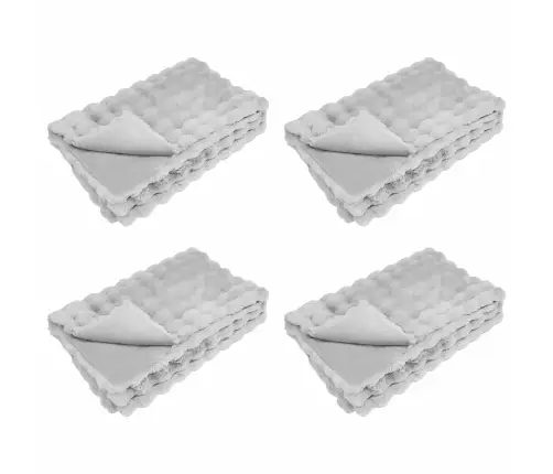 Mākslīgā Truša Kažokādas Sega 4 Pcs Pelēka 150 X 220 Cm Vidaxl