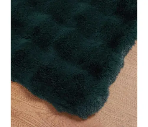 Mākslīgā Truša Kažokādas Sega 4 Pcs Tumši Zaļš 130 X 150 Cm Vidaxl