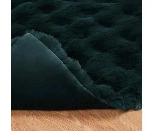 Mākslīgā Truša Kažokādas Sega 4 Pcs Tumši Zaļš 130 X 150 Cm Vidaxl