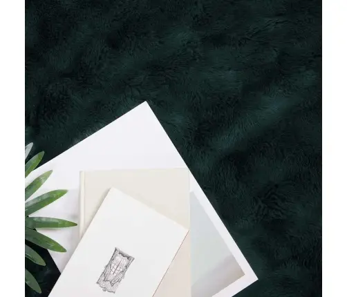 Mākslīgā Truša Kažokādas Sega 4 Pcs Tumši Zaļš 130 X 150 Cm Vidaxl