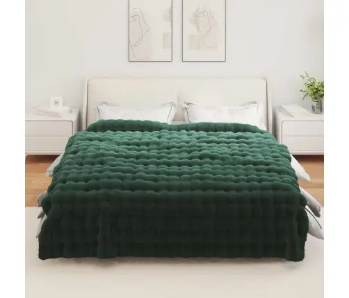 Dirbtinio Zefyro Pūkuotas Patalynė 4 Pcs Tamsiai Žalia