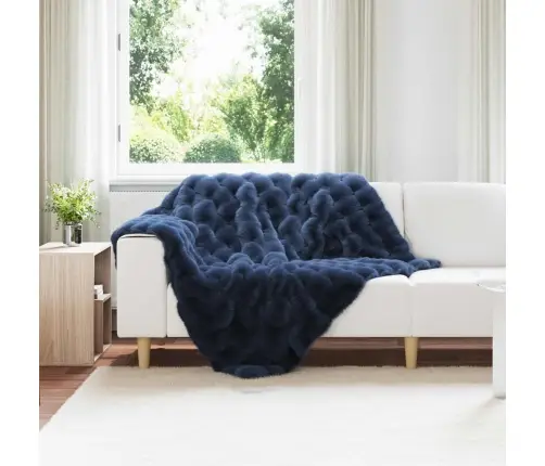 Dirbtinio Zefyro Pūkuotas Patalynė Jūrinė Mėlyna 130 X 150 Cm