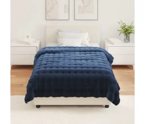 Dirbtinio Zefyro Pūkuotas Patalynė Jūrinė Mėlyna 130 X 150 Cm