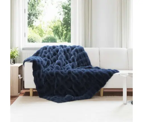 Dirbtinio Zefyro Pūkuotas Patalynė 4 Pcs Jūrinė Mėlyna