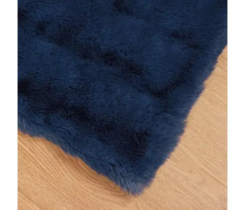 Mākslīgā Truša Kažokādas Sega 4 Pcs Jūras Zila 220 X 240 Cm Vidaxl