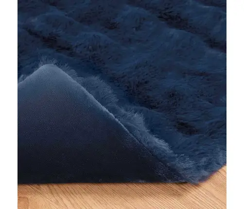 Mākslīgā Truša Kažokādas Sega 4 Pcs Jūras Zila 220 X 240 Cm Vidaxl