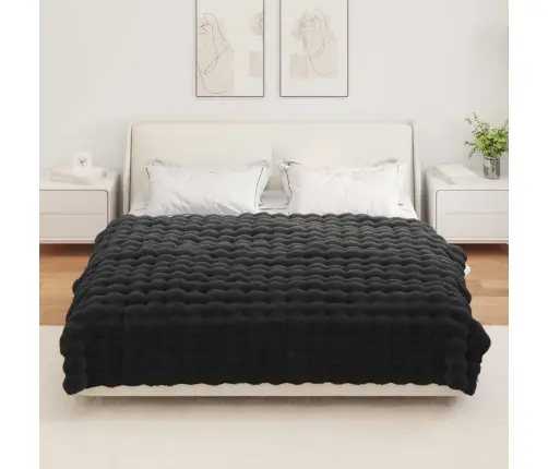 Mākslīgā Truša Kažokādas Sega 4 Pcs Melna 150 X 220 Cm Vidaxl