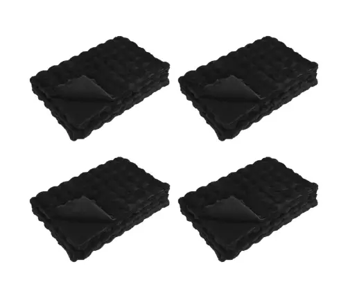 Mākslīgā Truša Kažokādas Sega 4 Pcs Melna 240 X 270 Cm Vidaxl