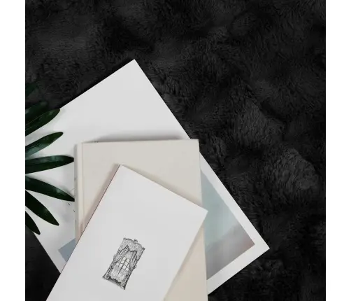 Mākslīgā Truša Kažokādas Sega 4 Pcs Melna 240 X 270 Cm Vidaxl