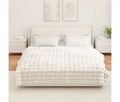 Mākslīgā Truša Kažokādas Sega 4 Pcs Balts 150 X 220 Cm Vidaxl