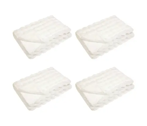 Mākslīgā Truša Kažokādas Sega 4 Pcs Balts 150 X 220 Cm Vidaxl