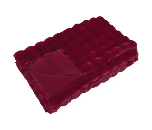 Mākslīgā Truša Kažokādas Sega Bordo Sarkans 150 X 220 Cm Vidaxl