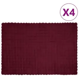 Mākslīgā Truša Kažokādas Sega 4 Pcs Bordo Sarkans 150 X 220 Cm Vidaxl