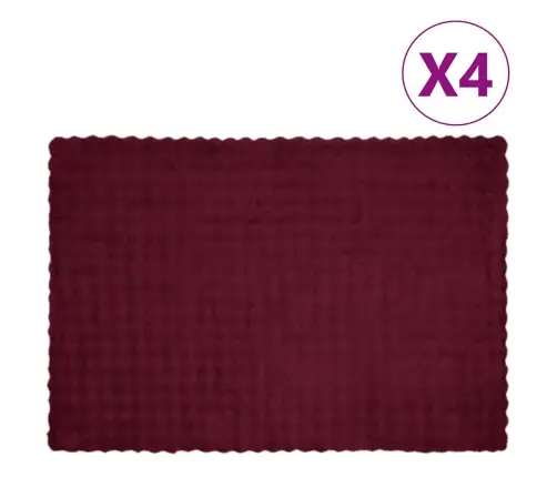 Dirbtinio Zefyro Pūkuotas Patalynė 4 Pcs Bordo Raudona