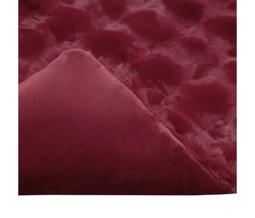 Mākslīgā Truša Kažokādas Sega 4 Pcs Bordo Sarkans 220 X 240 Cm Vidaxl