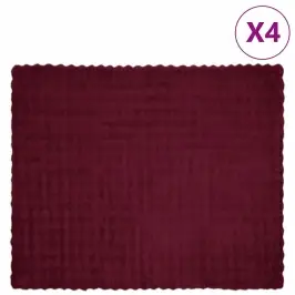 Mākslīgā Truša Kažokādas Sega 4 Pcs Bordo Sarkans 220 X 240 Cm Vidaxl