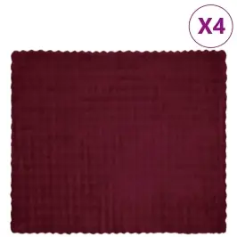 Mākslīgā Truša Kažokādas Sega 4 Pcs Bordo Sarkans 240 X 270 Cm Vidaxl