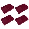 Dirbtinio Zefyro Pūkuotas Patalynė 4 Pcs Bordo Raudona