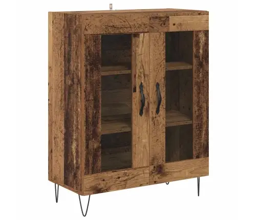 Augstais Skapītis 2 Pcs Vecs Koks Inženierte Koksne Un Stikls Vidaxl