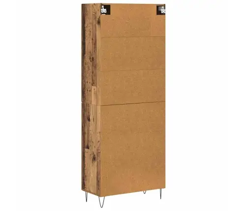 Augstais Skapītis 2 Pcs Vecs Koks Inženierte Koksne Un Stikls Vidaxl