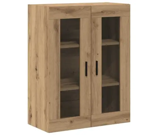 Augstais Skapītis 2 Pcs Artisānā Ozols Koka Un Stikla Materiāls Vidaxl