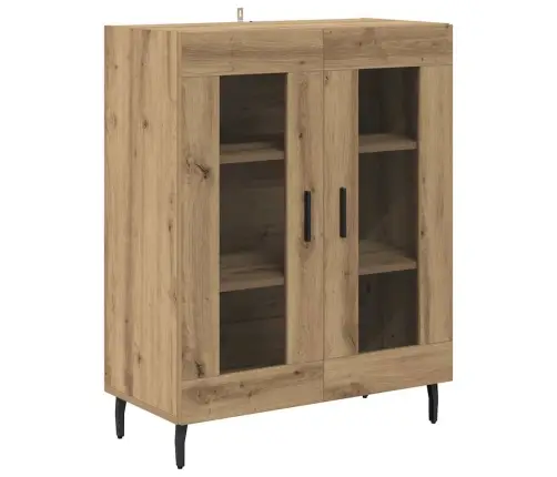 Augstais Skapītis 2 Pcs Artisānā Ozols Koka Un Stikla Materiāls Vidaxl