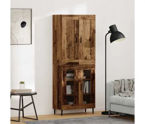 Aukštas Spintelė 2 Pcs Senovinis Medis