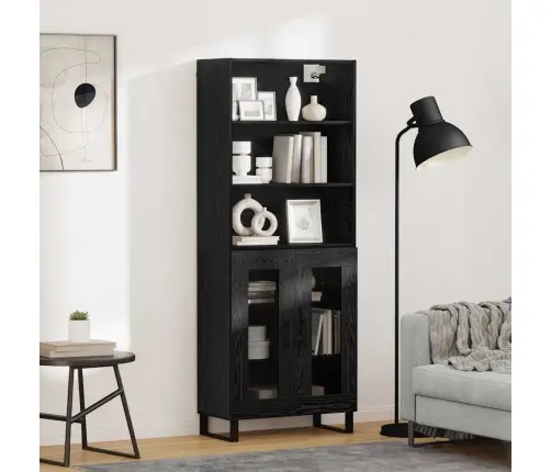 Aukštas Spintelė Juodas Ąžuolas 69,5 X 34 X 180 Cm