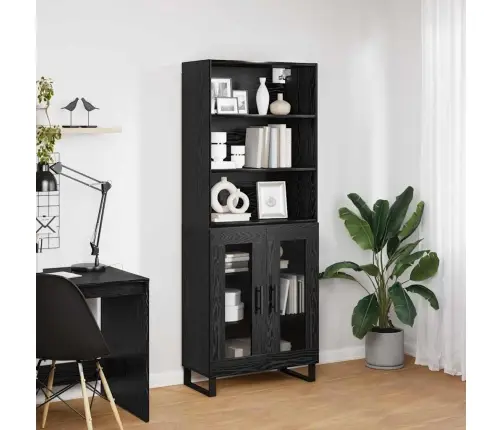 Aukštas Spintelė Juodas Ąžuolas 69,5 X 34 X 180 Cm