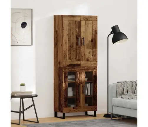 Augstais Skapītis Vecs Koks 69,5 X 34 X 180 Cm Vidaxl