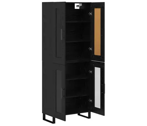 Augstais Skapītis Melns Ozolkoks 69,5 X 34 X 180 Cm Vidaxl