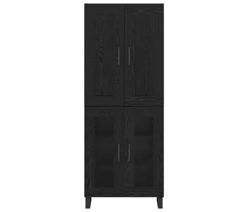 Augstais Skapītis Melns Ozolkoks 69,5 X 34 X 180 Cm Vidaxl