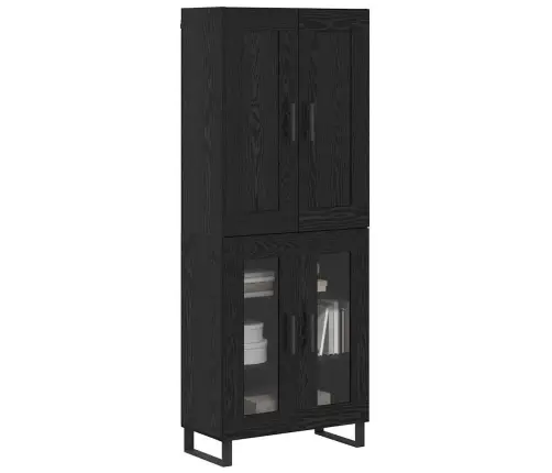 Augstais Skapītis Melns Ozolkoks 69,5 X 34 X 180 Cm Vidaxl