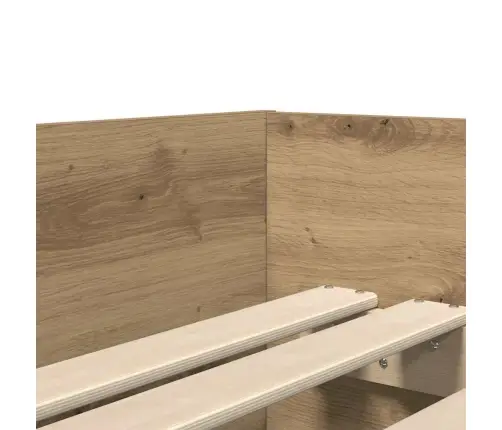 Gultas Rāmis Artisānā Ozols 90 X 200 Cm Ciets Priedes Koks Vidaxl